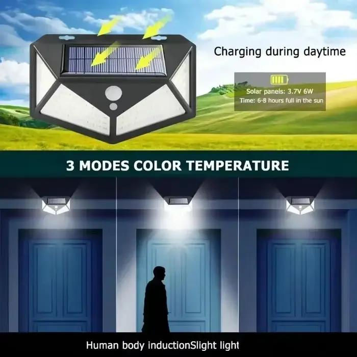 Lampe solaire LED multifonctionnelle avec détecteur de mouvement