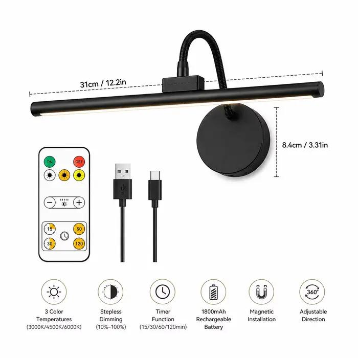 Lampe à LED sans fil pour tableau avec télécommande