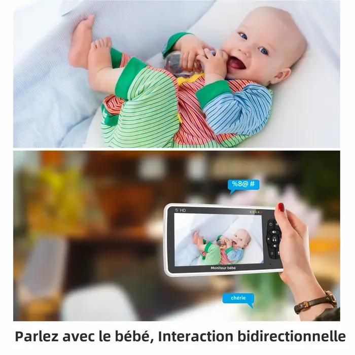 Nouveau moniteur vidéo pour bébé de 5 pouces avec caméra et Audio