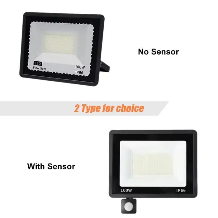 LED PIR capteur de mouvement projecteur extérieur applique murale lumière blanche 100W 50W 30W 20W 10W IP66 LED étanche