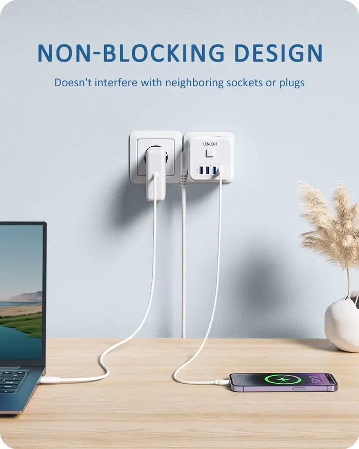 LENCENT Prise USB prises de dés EU