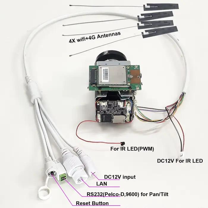 Caméra IP sans fil Camhipro 4G 5MP 25fps 240X ZOOM humanoïde IMX 335 avec enregistreur AP DV sans fil