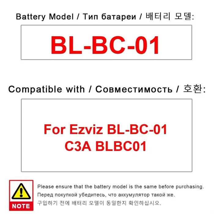 Batterie de caméra de surveillance 5500mAh pour Ezviz BL-BC-01 C3A BLBC01