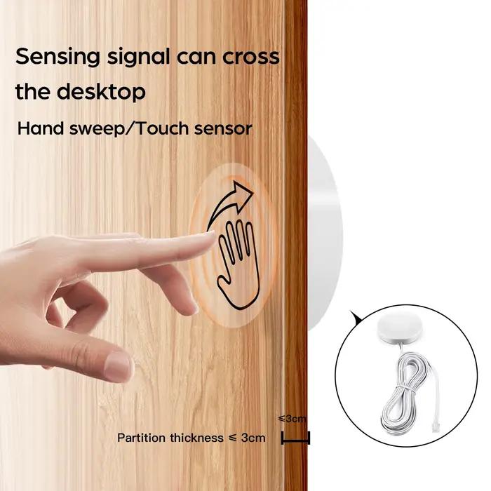 Cuisine LED sous armoire lumière pénétrable interrupteur tactile bois main balayage capteur de mouvement réglable salle de bain barre lampe de nuit éclairage