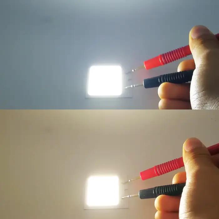 SUMBULBS fabricant Source de lumière LED 40x35mm DC 12V 6W panneau COB ampoule blanc chaud froid pour bricolage mode nuit voiture lampe d'intérieur