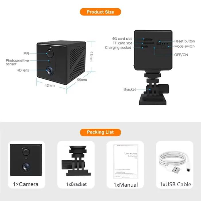 Mini caméra de sécurité 4G