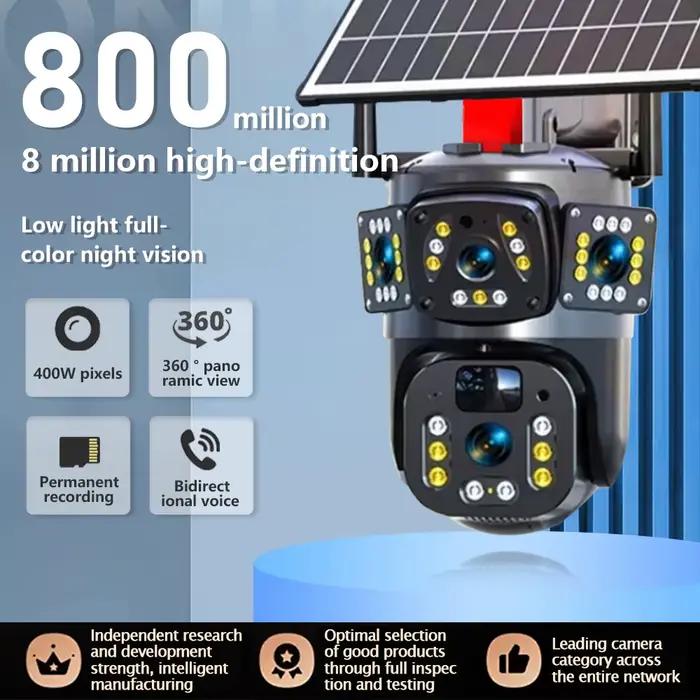 Caméra solaire wifi V360PRO trois yeux et deux images