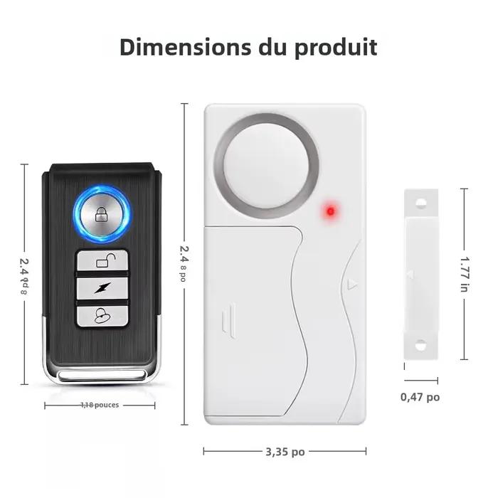 Awapow alarme de porte sans fil avec télécommande alarmes de sécurité antivol