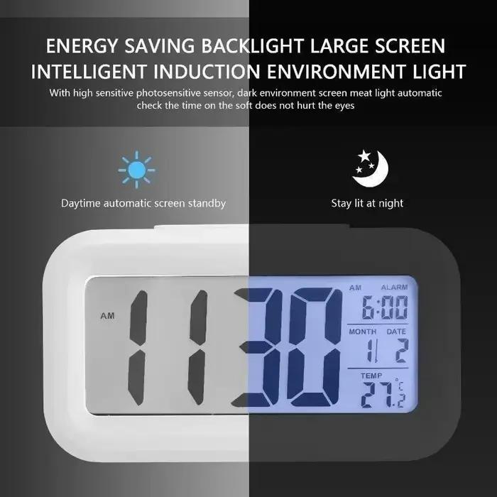 Réveil numérique LCD avec thermomètre calendrier