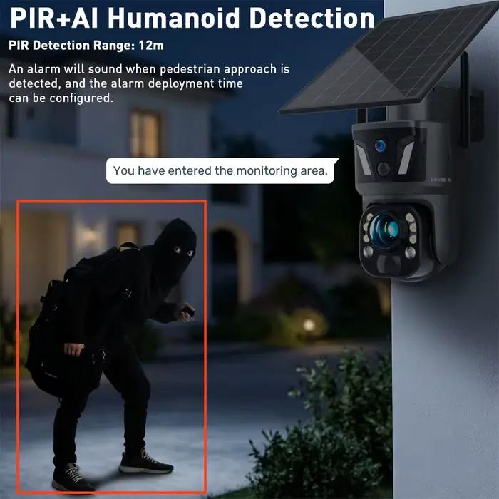 Caméra de surveillance extérieure LS Vision 99X zoom 4G SIM avec détection de mouvement humain et interphone vocal bidirectionnel pour la sécurité de la maison et des entreprises