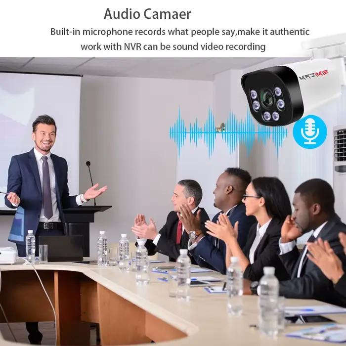 Caméra SIMICAM 4K Poe avec Audio 48V POE/DC 12V 4MP/5MP/8MP Super HD Vision nocturne infrarouge Surveillance vidéo balle pour Nvr