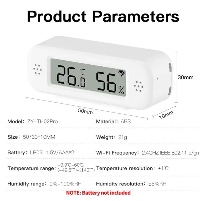 Tuya WiFi Mini température humidité pour maison intelligente thermomètre hygromètre APP alarme à distance fonctionne avec Google Home Yandex Alexa