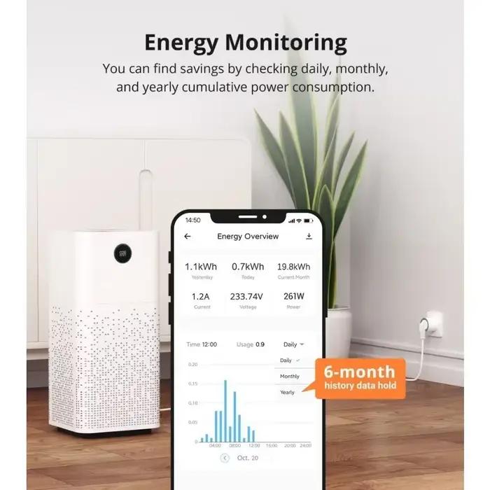 SONOFF S60 EU SONOFF Wifi prise Wifi prise intelligente Protection contre les surcharges minuterie scène intelligente télécommande Via EWeLink Alexa Google