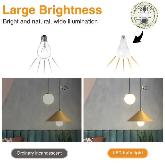 Puce LED pour ampoule 3W 5W 7W 9W 12W SMD 2835 perles de lumière rondes AC 220V-240V