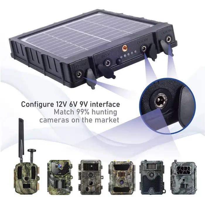 Panneau solaire de caméra de sentier avec 3W 8000mAh 5V 12V 9V 6V