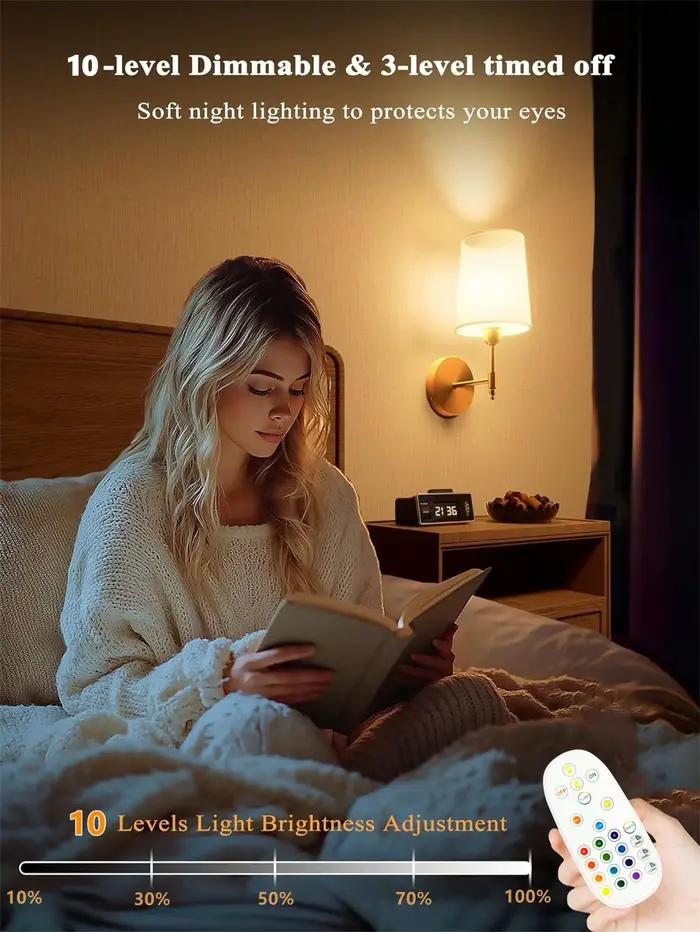 Sans fil rechargeable alimenté par batterie Wall Band 4000mah dimmable amovible ampoule et télécommande 15 couleurs sans fil applique murale pour chambre à coucher salon couloir décoration