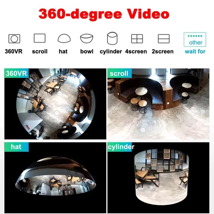 ICsee Oeil de poisson 360 ° Caméra de Surveillance WiFi 5MP HD