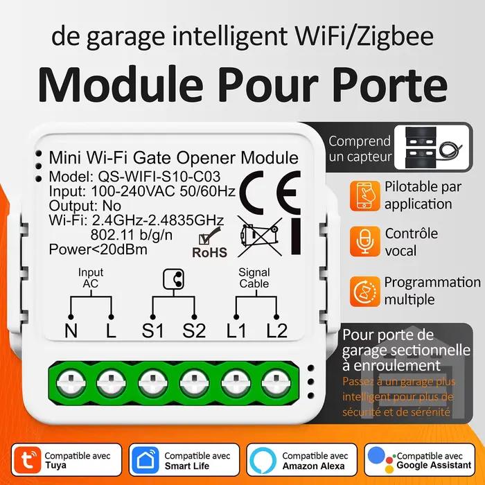 Contrôleur Intelligent de Portail Mini Tuya 16A avec WiFi et Zigbee