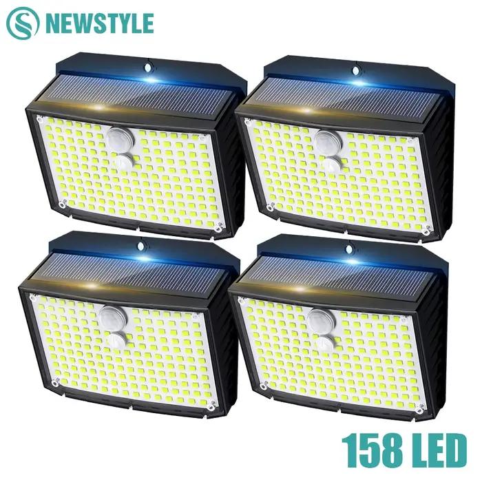 Lampes solaires à détecteur de mouvement 158 LED avec 3 modes d'éclairage