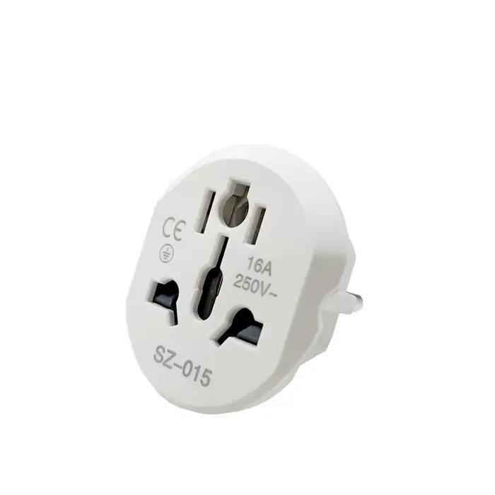 Adaptateur de Voyage Universel 16A 250V Prise Corée UE 2 Broches Rondes Haute Qualité pour AU US UK CN vers UE KR