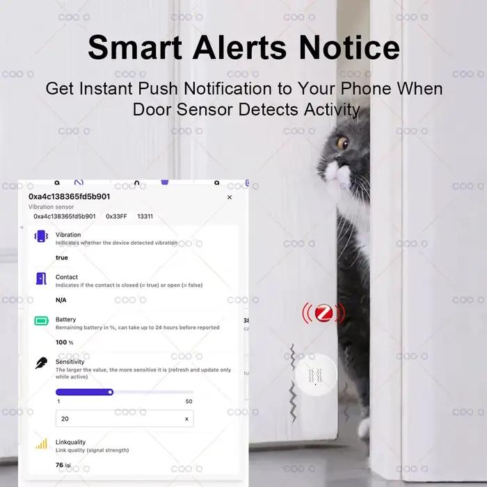 3.0 capteur de vibrations en temps réel porte fenêtre inclinaison alarme sécurité à domicile Protection travail avec