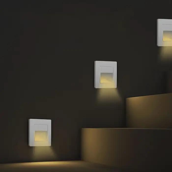 Led escalier lumière 4 couleurs applique murale encastré pied couloir étape lampe