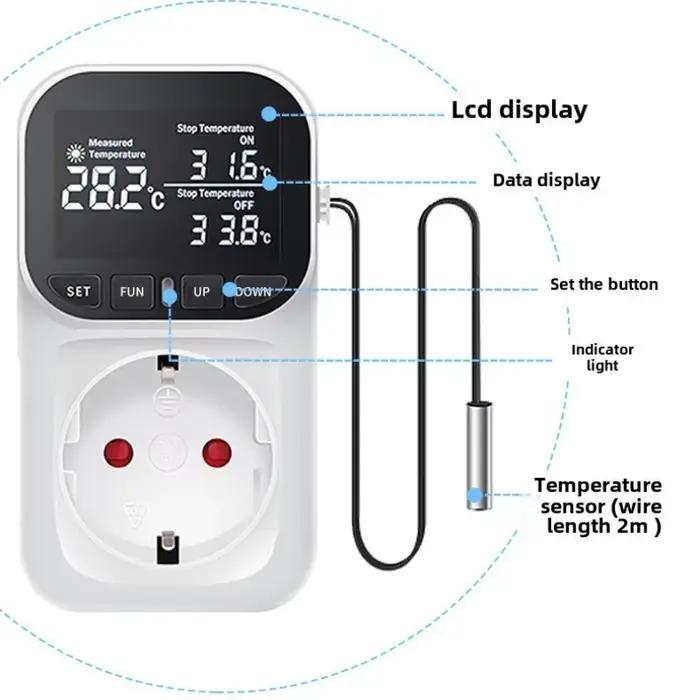 Thermostat de prise de régulateur de température numérique