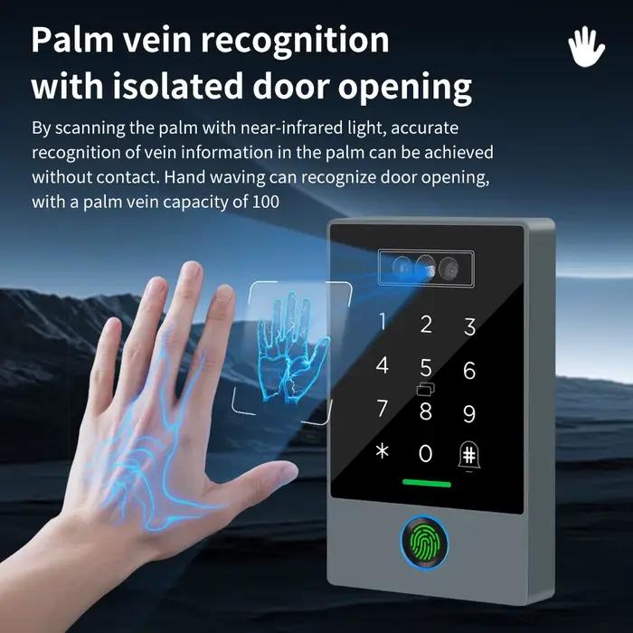 K3D TTLOCK WiFi vidéo sonnette interphone IP67 étanche RFID carte/empreintes digitales/Reconnaissance faciale/Palm Vien/PIN contrôle d'accès