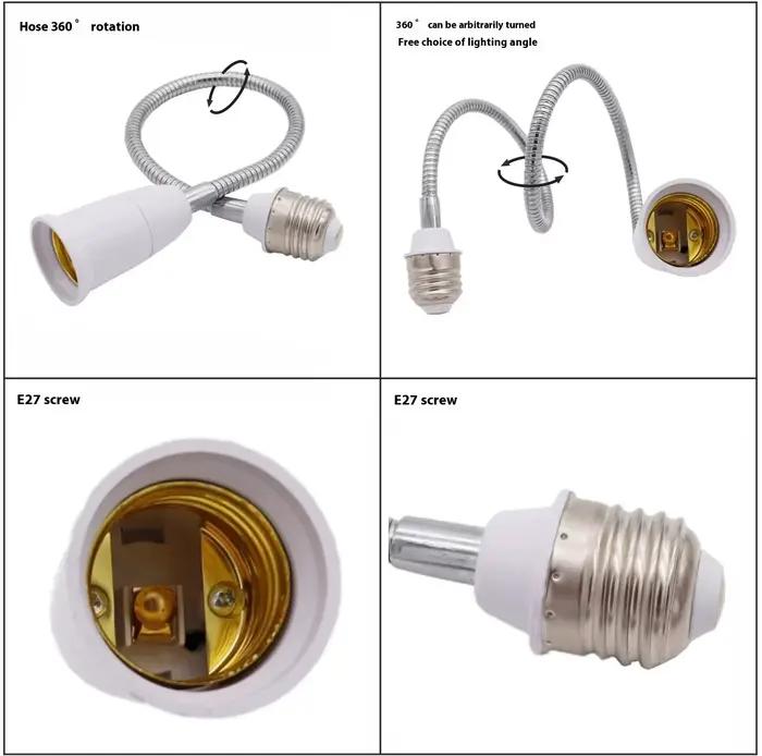 Prolongateur de douille d'ampoule, support de lampe à base rotative, convertisseur d'extension, 12 cm, 20 cm, 30 cm, 40 cm, 50cm