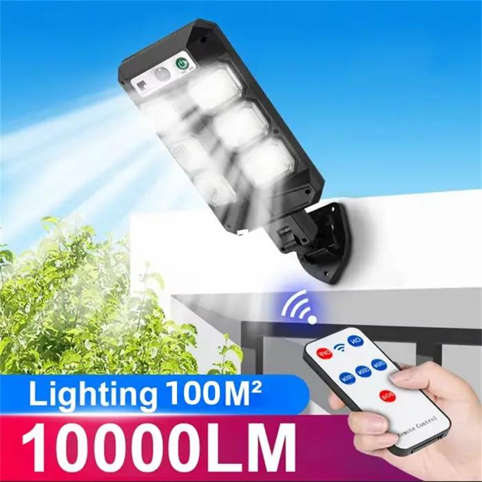 Lampadaires solaires extérieurs étanches avec capteur de mouvement de sécurité lampe à LED avec 3 modes d'éclairage