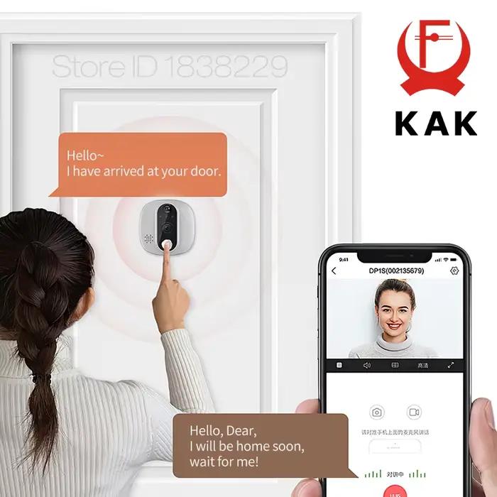KAK visionneuse de porte caméra WiFi Tuya SmartLife APP 1080P judas numérique