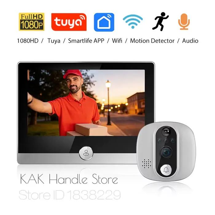 KAK visionneuse de porte caméra WiFi Tuya SmartLife APP 1080P judas numérique