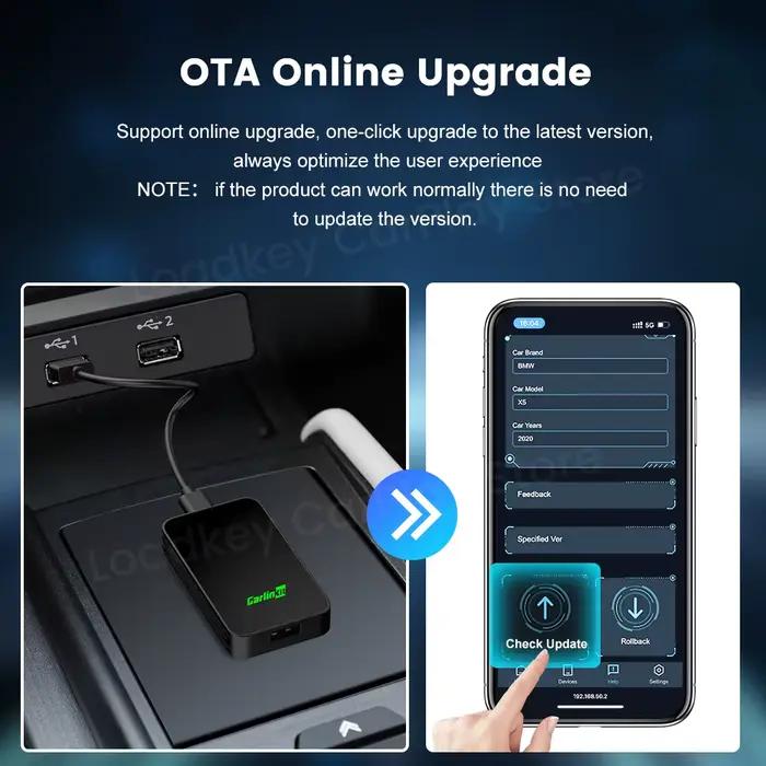 5.0 & CarlinKit 4.0 sans fil CarPlay Android Auto Waze musique Spotify