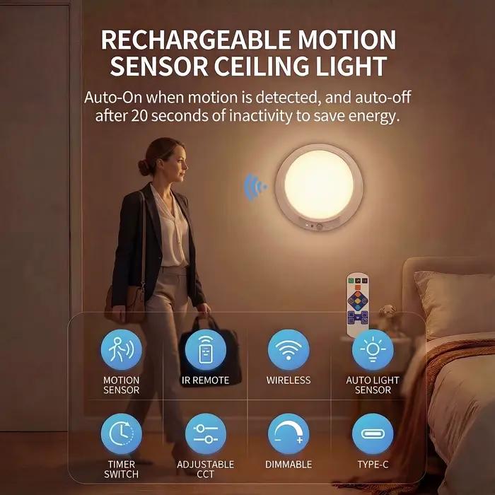 Lampe de plafond à détecteur de mouvement