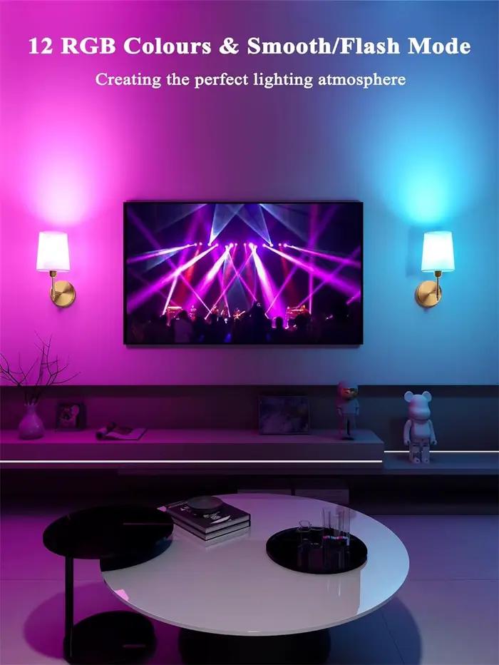 Sans fil rechargeable alimenté par batterie Wall Band 4000mah dimmable amovible ampoule et télécommande 15 couleurs sans fil applique murale pour chambre à coucher salon couloir décoration