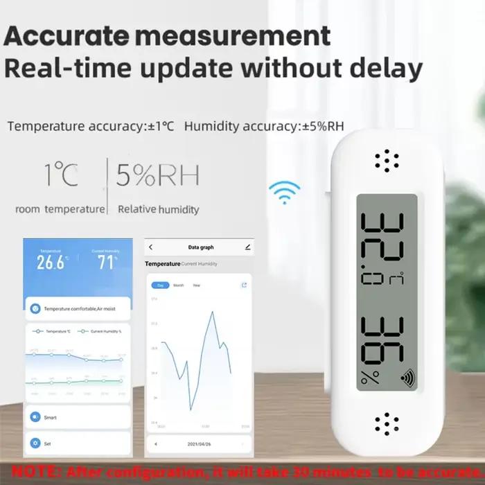 Tuya WiFi Mini température humidité pour maison intelligente thermomètre hygromètre APP alarme à distance fonctionne avec Google Home Yandex Alexa