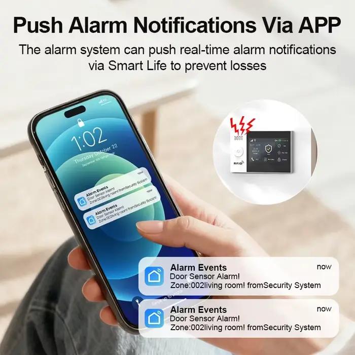 Alarme GSM WiFi compatible avec l'application Tuya Smart Life