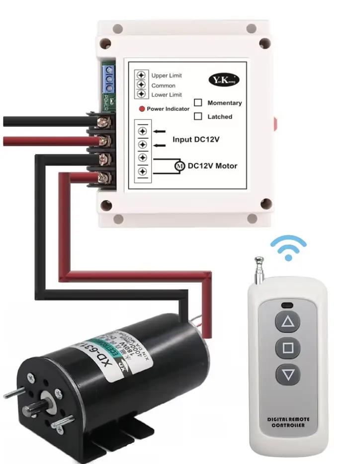 Haute puissance 12V DC 40A 400W moteur télécommande sans fil interrupteur volet roulant porte rideau électrique à distance avant arrière