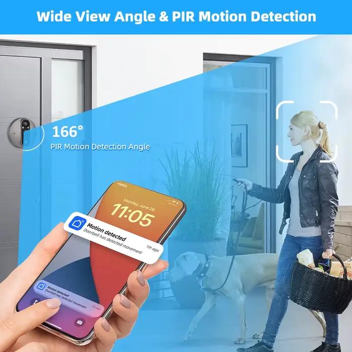 3MP Tuya Smart Peephole avec caméra infrarouge