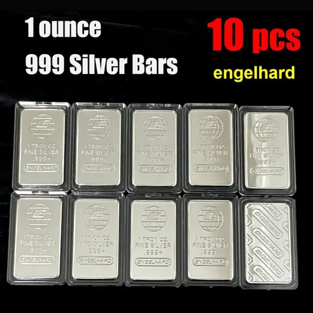 Barres de lingots d'argent fin, 10 pièces, 1 contemporains, cadeaux de collection, pour cimetière