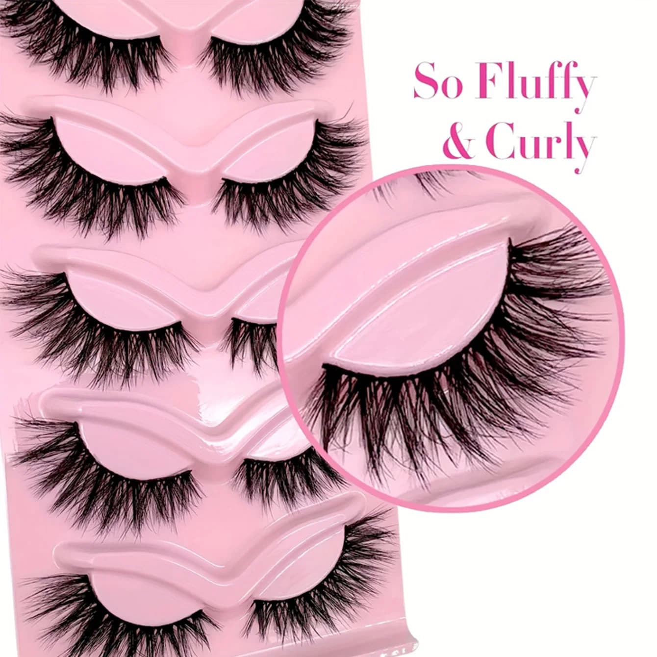 5 paires de cils œil de chat 3D faux cils naturels moelleux doux croix bande claire cils Manga cils