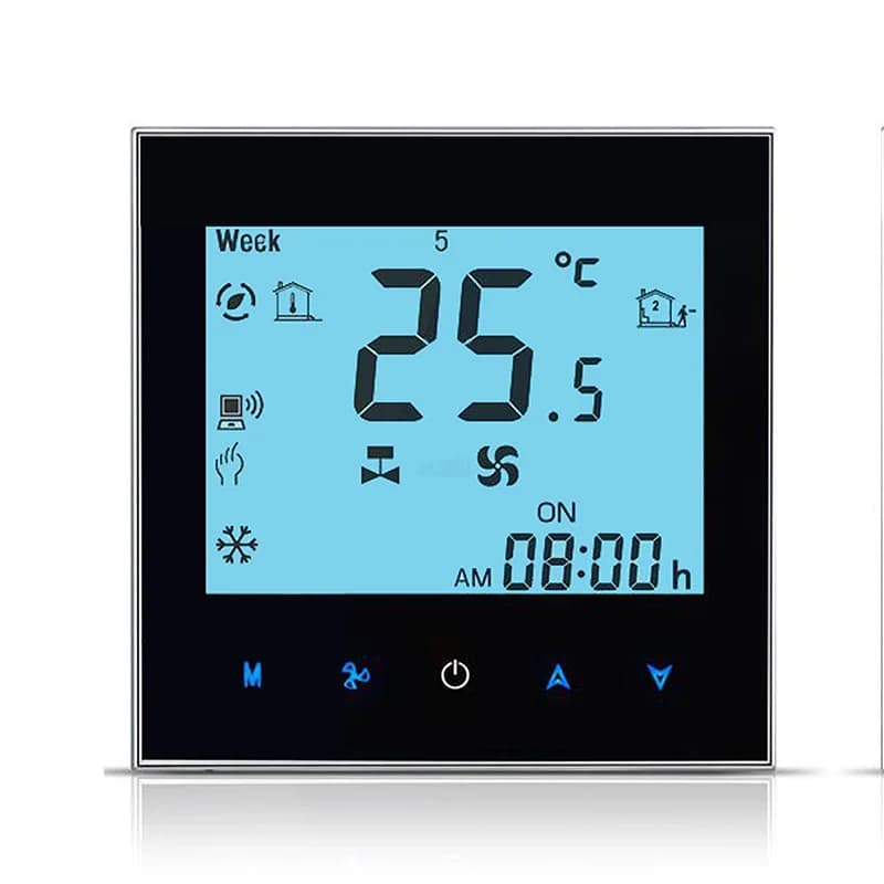 Thermostat intelligent 0-10V, contrôle de ventilateur/vanne proportionnel 24V/220V,WiFi/RS485, fonct