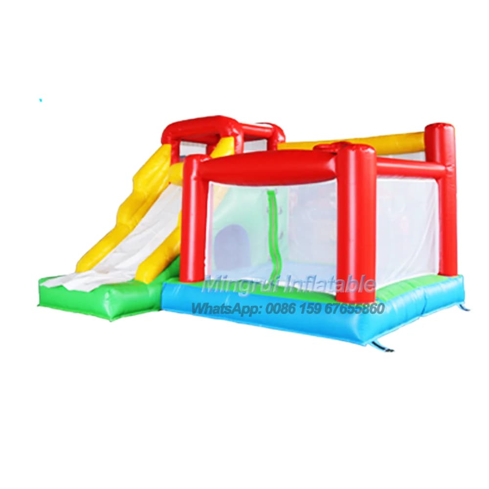 Maison gonflable de rebond de saut, combo de glissière de château gonflable avec cerceau de basket-b