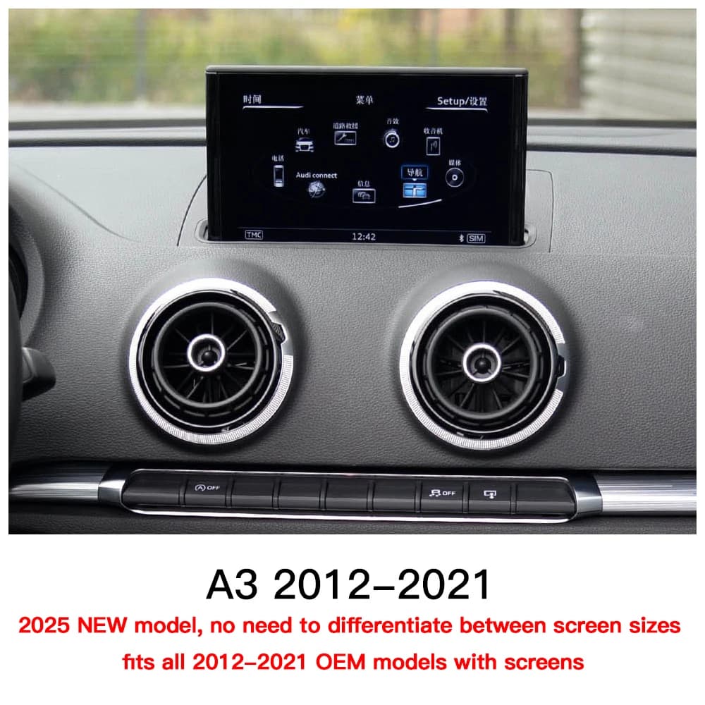 AUTOABC – CarPlay sans fil pour Audi A3 S3 8V 2012 – 2021, Android Auto avec lien miroir, caméra de