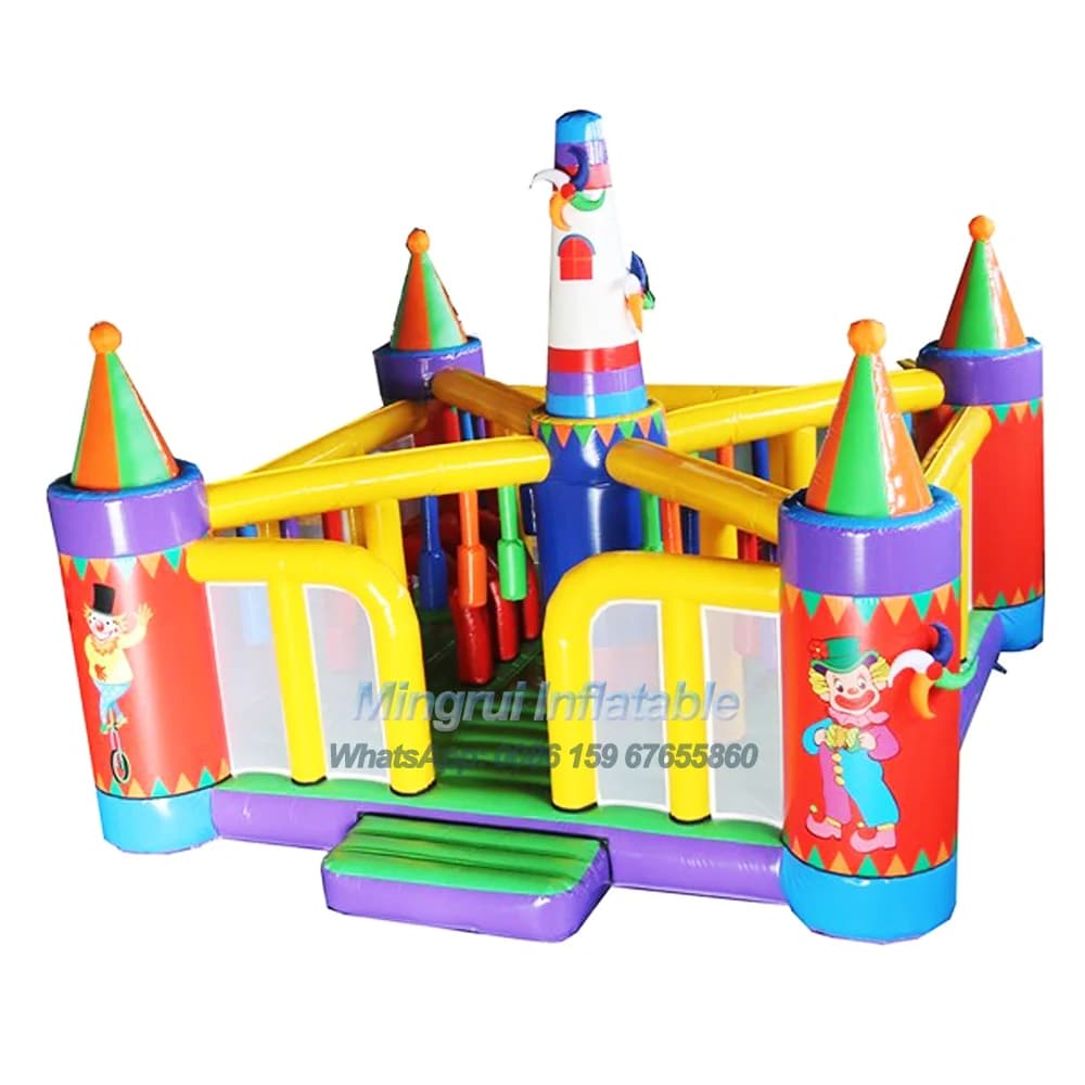 Structure gonflable de cirque Happy Clown pour location, 3x3 mètres (10x10 pieds), bâche en PVC dura
