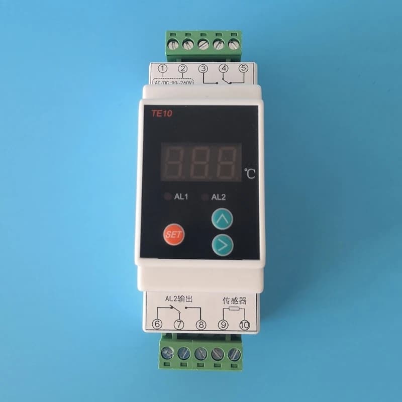 AC90~260V -40~110 ℃ Thermostat sur Rail Din avec capteur, sortie relais bidirectionnelle, contrôle