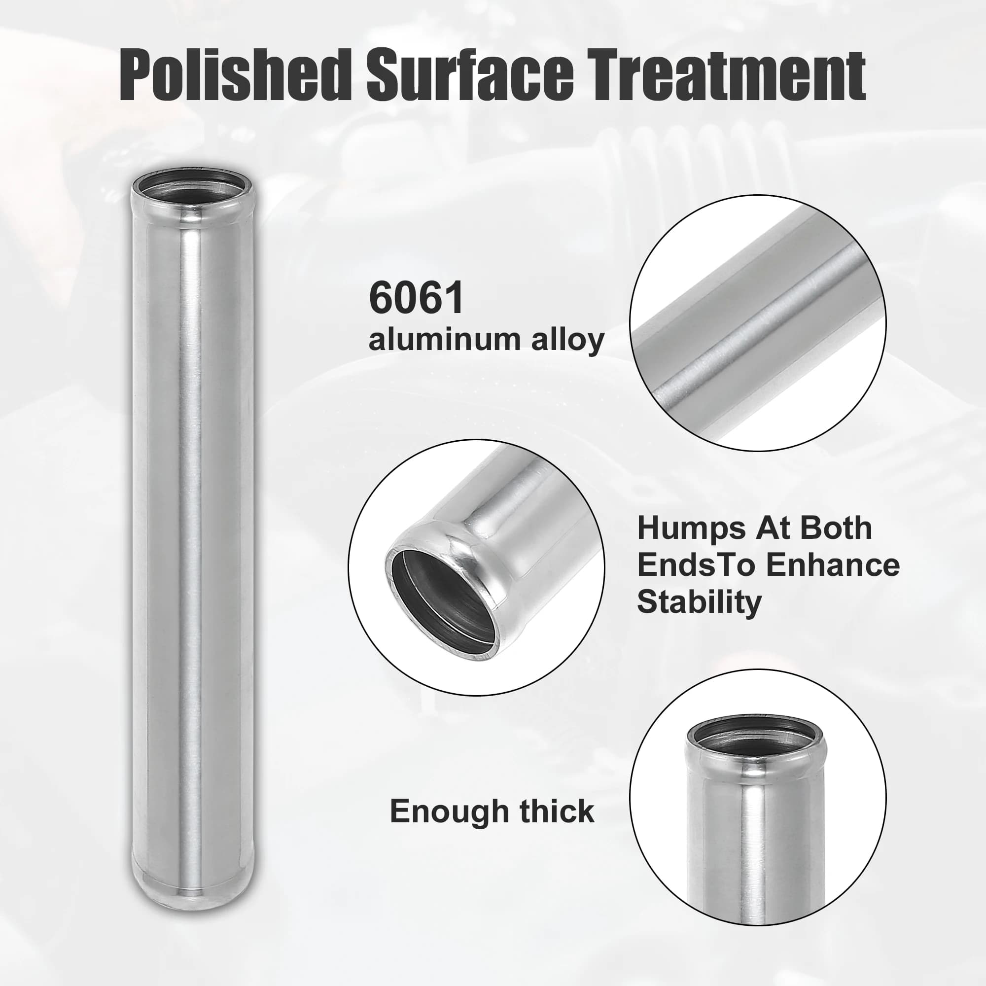 X Autohaux Tube d'admission en alliage d'aluminium OD 38/45/51/63/76/89/102MM tuyau de refroidisseur