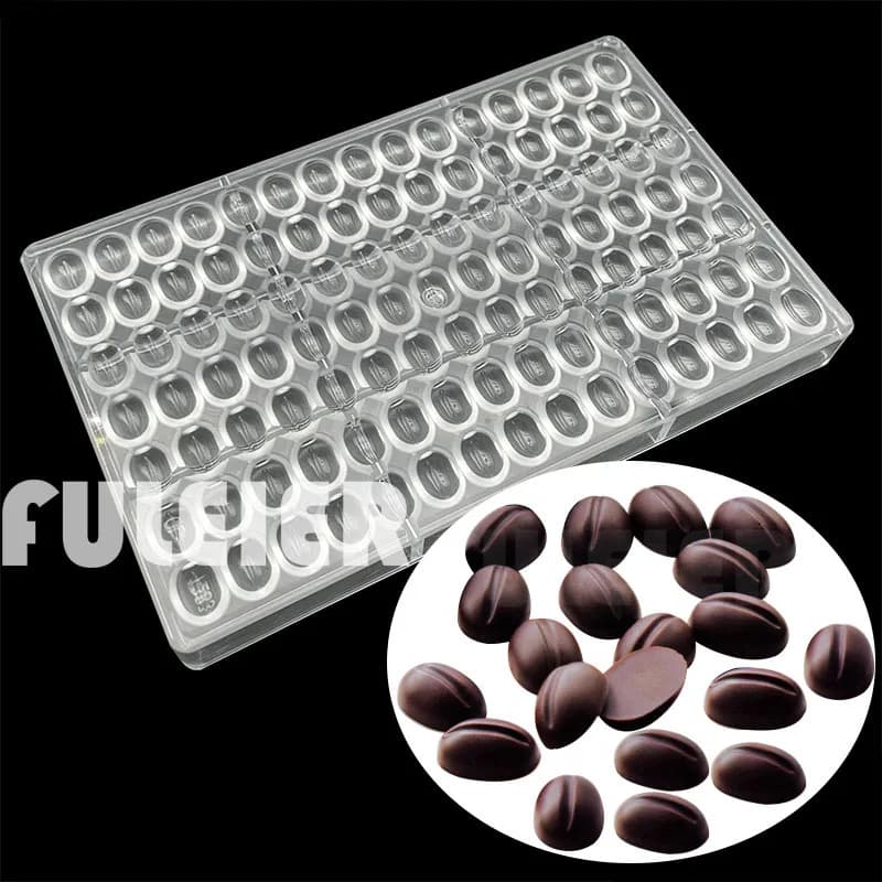 Moules à chocolat en Polycarbonate, 105 trous, grains de café, bonbons, ustensiles de cuisson, gâtea