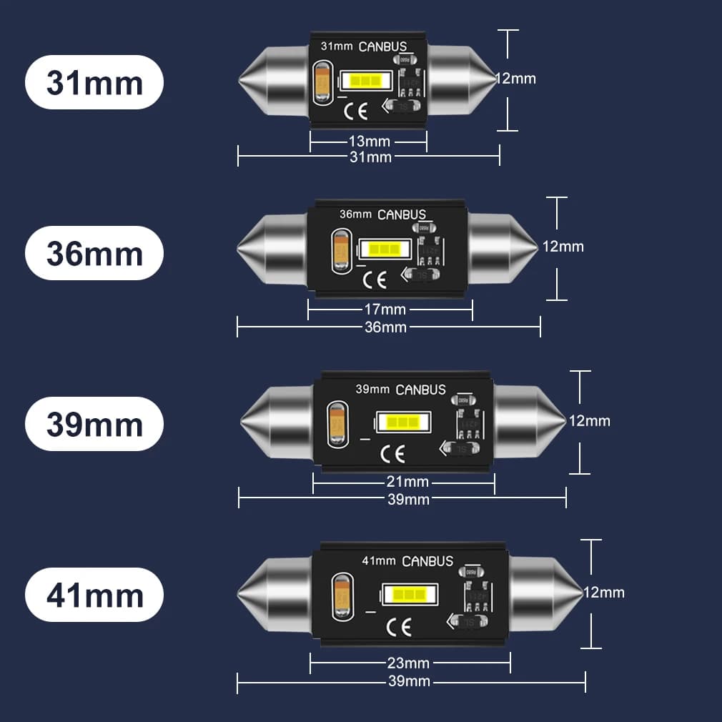 Ampoule Led Canbus C5W C10W, 1 pièce, puces CSP, 31mm 36mm 39mm 41mm, lumière de feston de voiture,