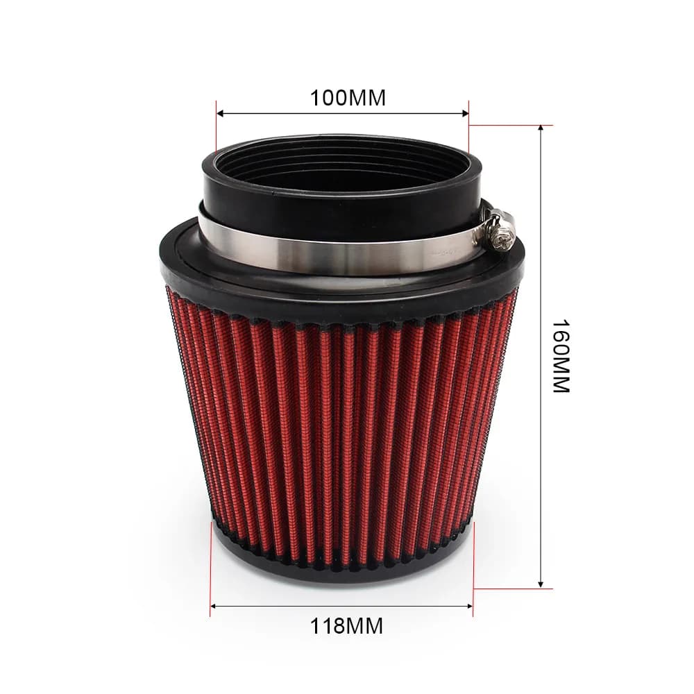 Filtre à Air universel modifié pour voiture, 76/100mm, entrée à haut débit, filtre à Air froid pour